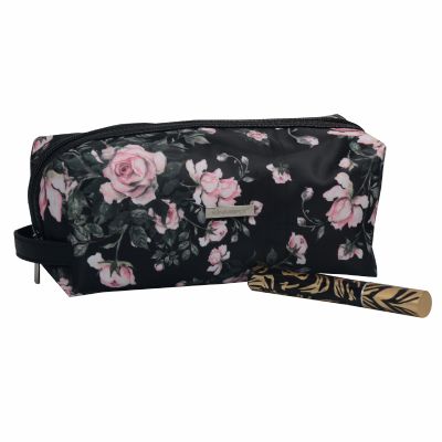 Monogrammed Floral Cosmetic Gift Bag